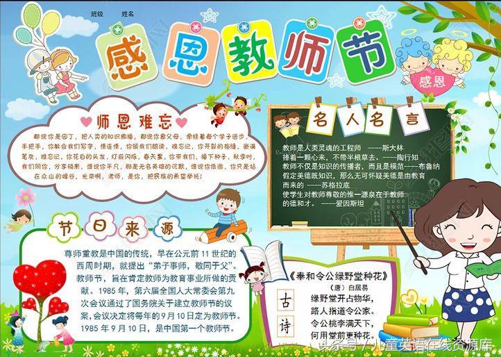 教师节感恩老师主题手抄报内容（纸短情长 感谢师恩）