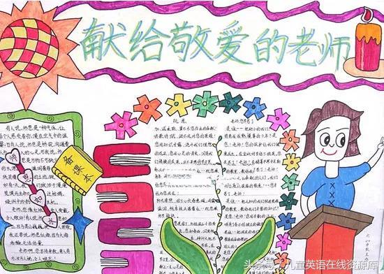 教师节感恩老师主题手抄报内容（纸短情长 感谢师恩）