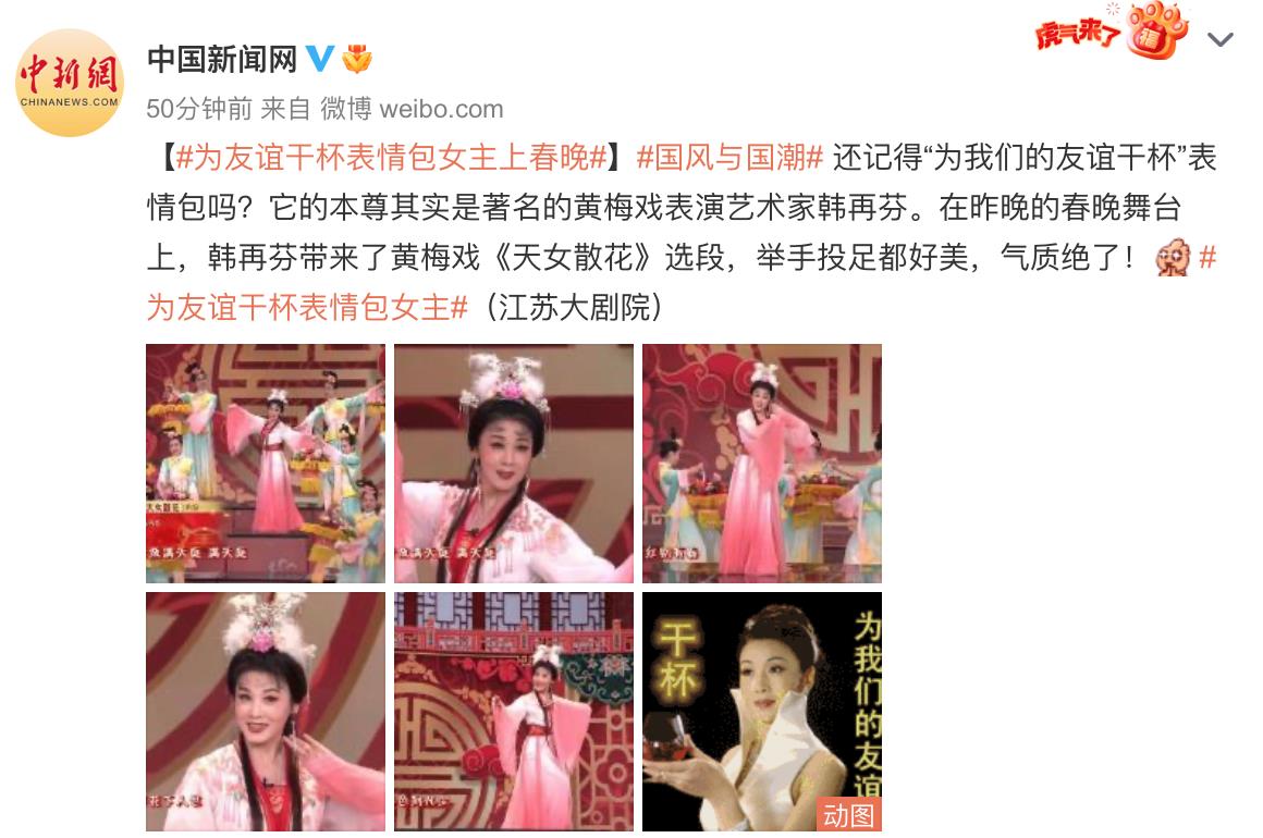 为友谊干杯表情包女主上春晚了，气质满满